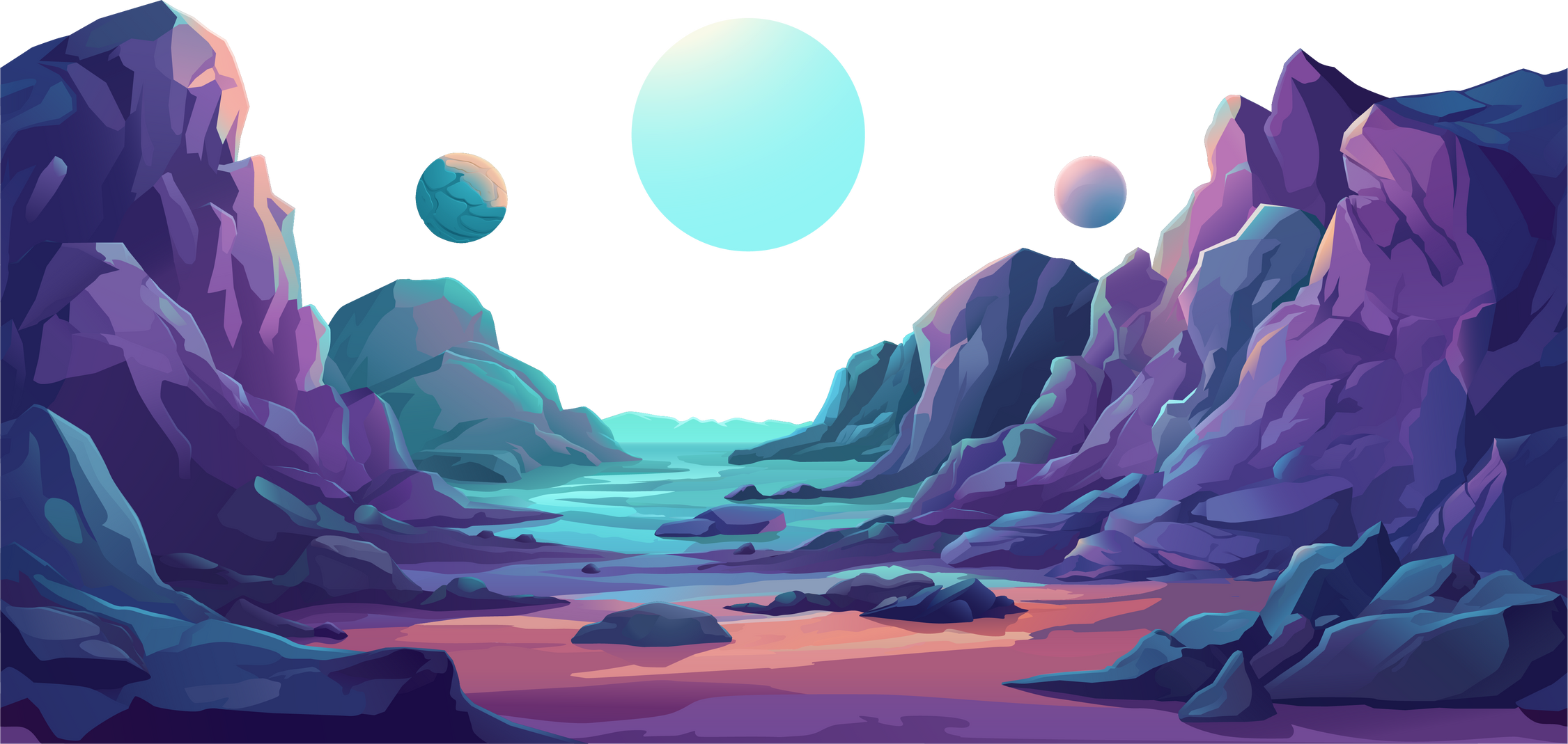 Alien Planet Outer Space Landscape Game Background